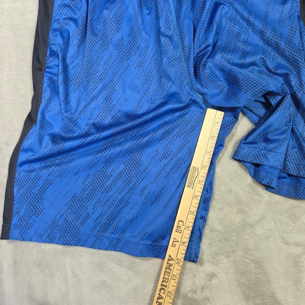 Nike Mens Dri-FIT Basketball Shorts Blue Black Geometric Print Large Athleisure